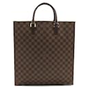 Louis Vuitton Damier Ebene Sac Plat Canvas Tote Bag N51140 in Very Good Condition