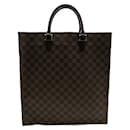 Louis Vuitton Damier Ebene Sac Plat Canvas Tote Bag N51140 in Very Good Condition