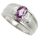 Exquisite Violet Sapphire (1.31ct) Ring with 0.10ct Melee Diamonds, in Platinum Pt900, Silver, Women's Size 12 [Pre-Owned] in Excellent Condition - & Other Stories