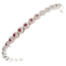 Simple K18 White Gold Bracelet with 2.54ct Round Cut Ruby and 1.70ct Mere Diamond in Excellent Condition - & Other Stories