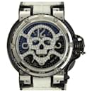 Montre automatique Aquanautic King Cuda pour homme avec masque de plongée tête de mort Sub Commander, Caoutchouc argenté et acier inoxydable, Occasion en excellent état - & Other Stories