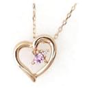 K10PG Pink Gold Heart Motif Gemstone Necklace in Great Condition - & Other Stories