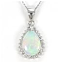 PT900 Platinum PT850 Necklace Opal 0.54 Diamond 0.19 in Pristine Condition - & Other Stories