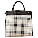 Burberry Nova Check Canvas Leather Tote Bag in Very Good Condition