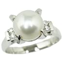 Pt900 Platinum Akoya Pearl 9.5mm Diamond 0.08ct Ring in Excellent Condition - & Other Stories