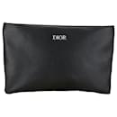 Dior Black Faux Leather Logo Pouch in Excellent Condition