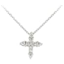 Pre-owned Star Jewelry Diamond Cross Necklace 0.08ct K18WG in Great Condition - & Other Stories