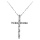 K18WG Diamant Kreuz Halskette 0,16 ct Weißgold in gutem Zustand - & Other Stories