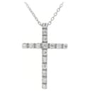 Pre-owned K18WG Diamond Cross Necklace 0.16ct in Great Condition - & Other Stories