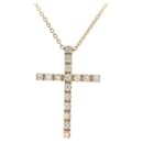 Pre-owned K18YG Diamond Cross Necklace 0.16ct in Great Condition - & Other Stories