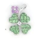 K18WG White Gold Diamond Multi-Color Stone Clover Pendant in Great Condition - & Other Stories