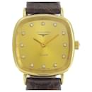 Longines 12P Diamond Women's Quartz Wristwatch, K18 Yellow Gold/Leather, Gold, [Used] in Great Condition