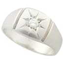 Pt. Platino Maschile900 Anello con timbro 0.18CT Diamond, Size 22.5, in argento in ottime condizioni - & Other Stories