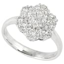 Floral Design Diamond Ring, 1.00ct Melee Diamonds in Platinum Pt900, Size 14, in Silver for Women in Excellent Condition - & Other Stories