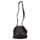 Bottega Veneta Intrecciato Studded Leather Crocodile Shoulder Bag in Very Good Condition