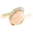 K18 Yellow Gold Ring with Coral and Diamond in Excellent Condition - & Other Stories