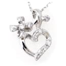 Vendome Aoyama Diamond Necklace K18WG White Gold Heart Flower in Great Condition - & Other Stories