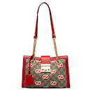 Bolsa de ombro Gucci GG Supreme Apple Padlock em couro PVC 498156 em ótimo estado