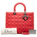 Borsa Dior Lady Dior Cannage grande in pelle di agnello in ottime condizioni