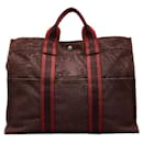 Hermes Canvas Fourre Tout MM Tote Bag Red in Good Condition - Hermès