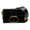 Dior 30 Montaigne Box Bag Black Gold Calf Leather Shoulder Bag in Very Good Condition