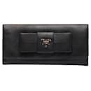 Prada Saffiano Fiocco Ribbon Leather Long Wallet 1M1132 in Good Condition