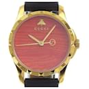 GUCCI G-Timeless Ladies' Quartz Battery Watch with Bee Logo, Stainless Steel/Leather, Orange in Great Condition - Gucci