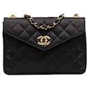 Borsa a tracolla Chanel Satin Coco Mark Rhinestone Chain in ottime condizioni