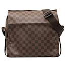 Bolsa de ombro em couro PVC Louis Vuitton Damier Naviglio N45255 em muito bom estado