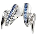 K18WG K14WG White Gold Sapphire Diamond Earrings in Excellent Condition - & Other Stories