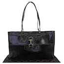 Gucci Leather Tote Bag Black Silver Hardware in Very Good Condition