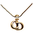 Dior CD Logo Chain Necklace Gold Plated Rhinestones in Great Condition - & Other Stories