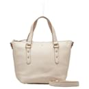 Kate Spade Leather 2WAY Handbag Beige Gold in Very Good Condition