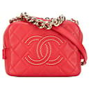 Bolso de hombro Chanel Matelassé de piel de cordero rojo en muy buen estado