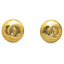 Chanel Vintage Coco Mark Earrings Gold Plated in Very Good Condition