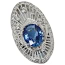 Pt900 Platinum Sapphire 3.65ct Diamond 0.34ct Ring in Excellent Condition - & Other Stories