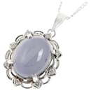 Platinum PT850/PT900 Necklace for Women with Melee Diamond & Star Sapphire (10.27ct)  in Great Condition - & Other Stories