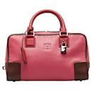 Loewe Anagram Amazona Leather Handbag Pink Red in Very Good Condition