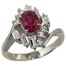 Pt900 Platinum Ruby 1.17ct Diamond 0.54ct Ring in Great Condition - & Other Stories