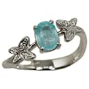 K18WG White Gold Paraiba Tourmaline 0.77ct Diamond 0.05ct Butterfly Ring in Great Condition - & Other Stories