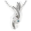 Colar de Platina PT900 PT850 com Diamante Azul de 0,11 ct em Excelente Estado - & Other Stories