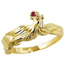 Anillo de motivo gallo de rubí en oro amarillo K18YG 15.5 en excelente estado - & Other Stories