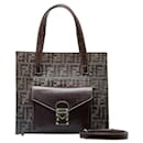 Fendi Zucca Canvas Leder 2-Wege-Handtasche in gutem Zustand