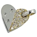 K18WG White Gold K18YG Yellow Gold Diamond Heart Capsule Pendant Top in Excellent Condition - & Other Stories