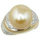 K18YG Yellow Gold White Pearl Diamond Ring 12.5 in Great Condition - & Other Stories