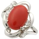 Sans marque, Bague en argent pour femme avec 5.96ct Corail Naturel et 0.18CT Diamond, Matériel en excellent état - & Other Stories