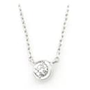 Collier en or blanc K18WG avec pendentif en diamant en forme de lune 0,04 ct en excellent état - & Other Stories