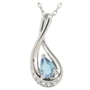 PT950/PT850 Aquamarine Diamond Necklace 0.301ct in Great Condition - & Other Stories