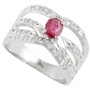 Platina PT sem marca900 Tocar com 0.57ct ruby e 0.15CT Diamond (Tamanho 12) para mulheres - pré-amado em excelente estado - & Other Stories