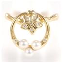 K18 Yellow Gold Ring with 3mm Pearl and 0.07ct Diamond in Excellent Condition - & Other Stories